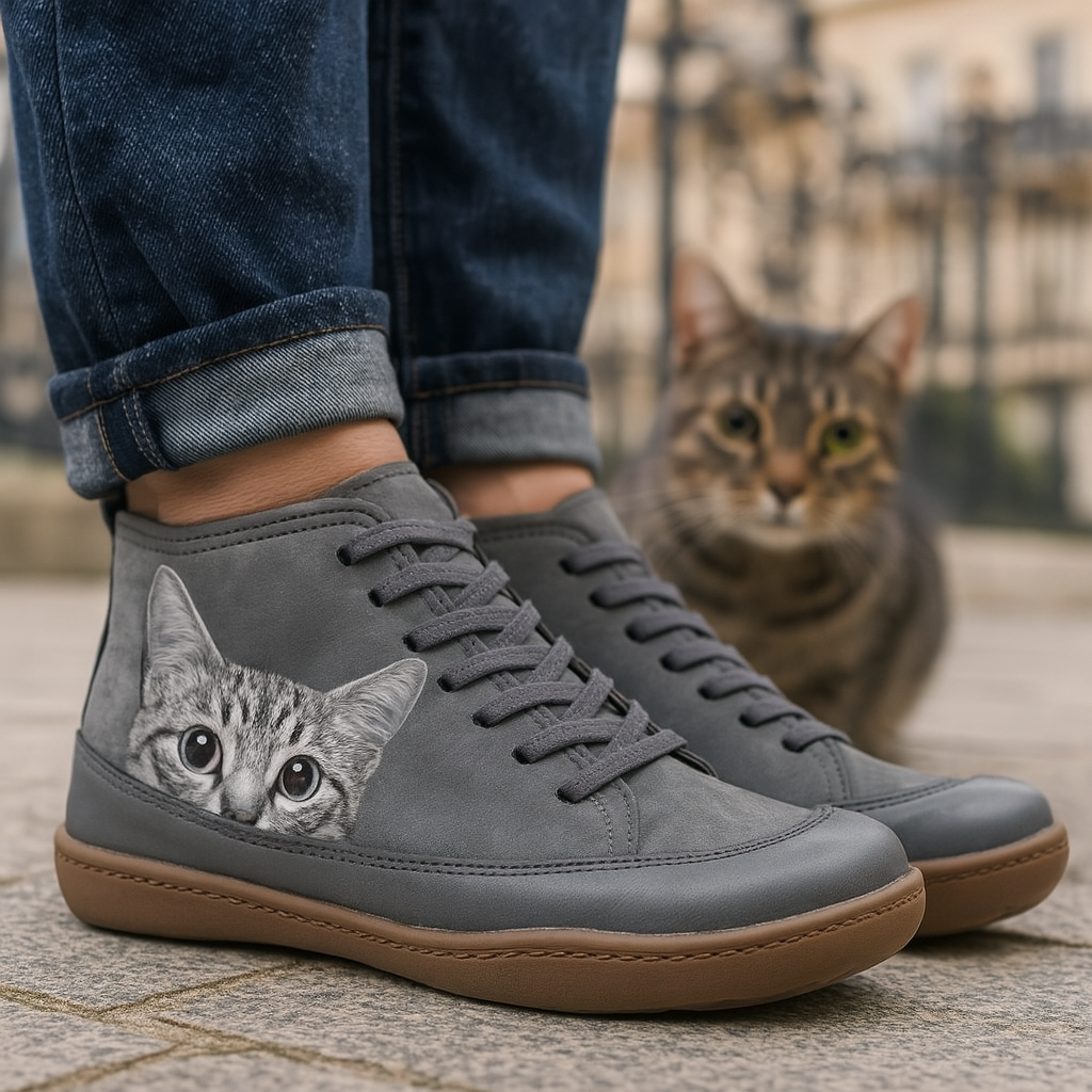Women cat print winter boots with warm thermal lining sizes EU 35-43