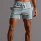Men's summer trousers with stripe pattern and elastic drawstring waist, lightweight casual fit