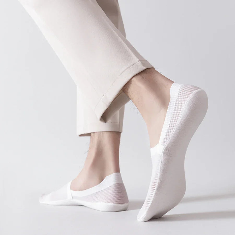 Invisible breathable anti-slip low cut socks, no-show design with cotton sole