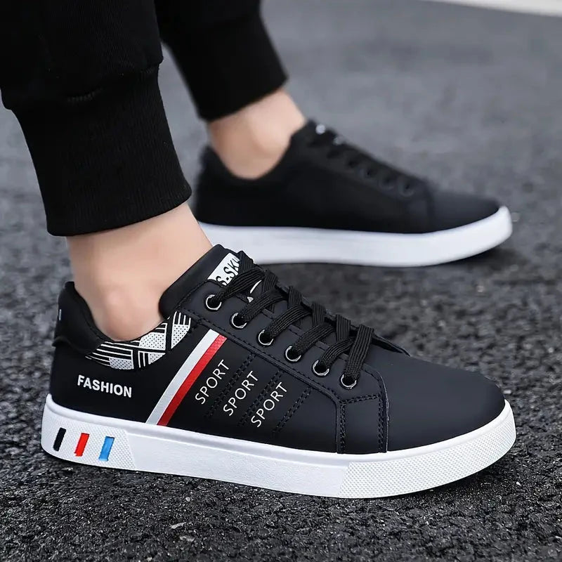 Men casual fashion sneakers in black and white colorways