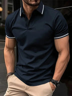 Men short sleeve polo shirt in multiple colors casual smart-casual