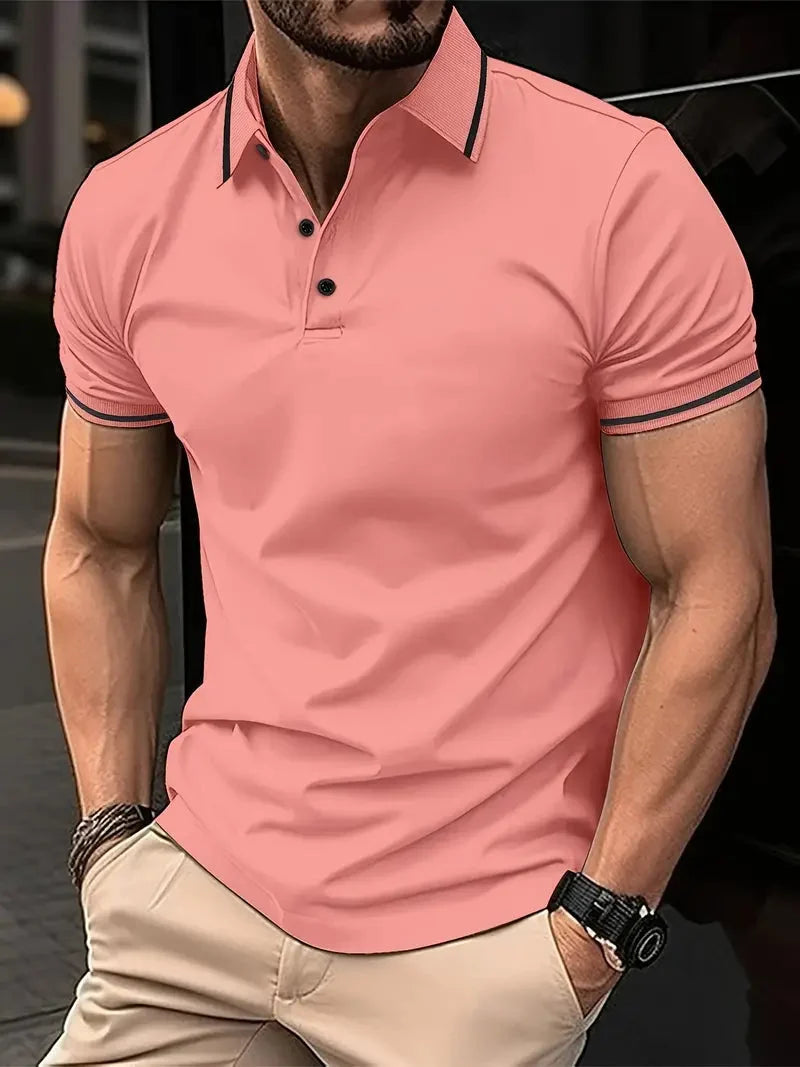 Men short sleeve polo shirt in multiple colors casual smart-casual