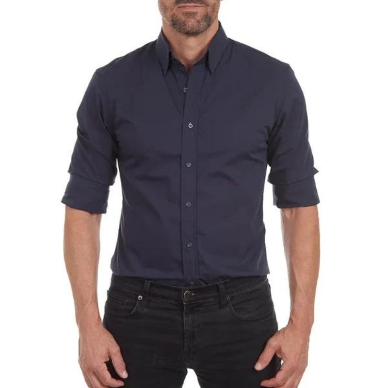 Men wrinkle free long sleeve dress shirt button up in multiple colors