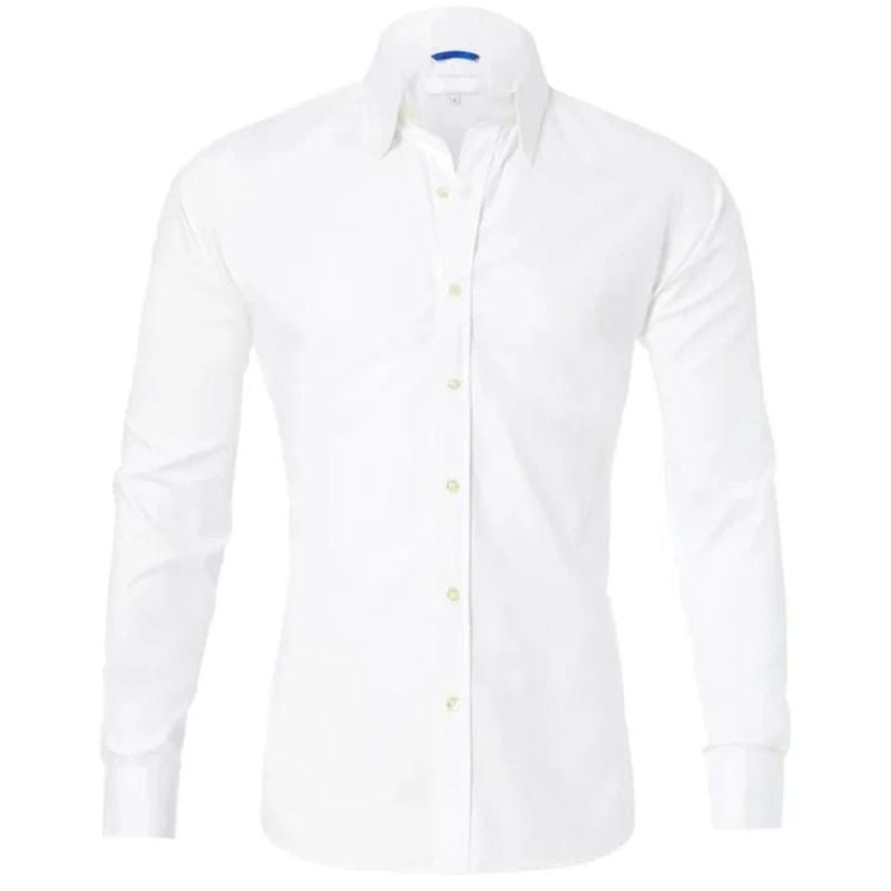 Men wrinkle free long sleeve dress shirt button up in multiple colors