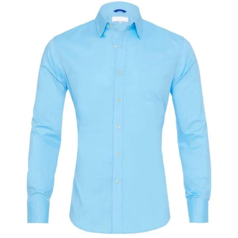 Men wrinkle free long sleeve dress shirt button up in multiple colors