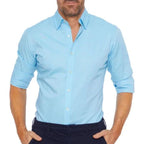 Men wrinkle free long sleeve dress shirt button up in multiple colors