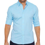 Men wrinkle free long sleeve dress shirt button up in multiple colors