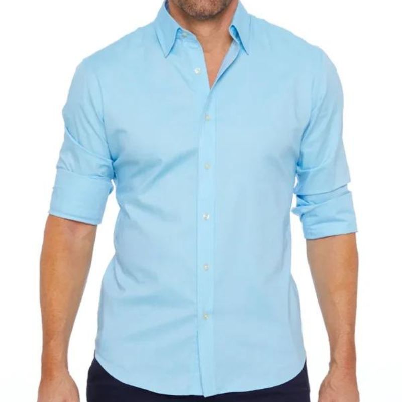 Men wrinkle free long sleeve dress shirt button up in multiple colors