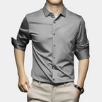 Men long sleeve wrinkle free button up shirt regular fit