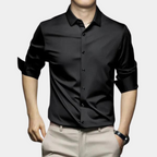 Men long sleeve wrinkle free button up shirt regular fit