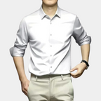Men long sleeve wrinkle free button up shirt regular fit