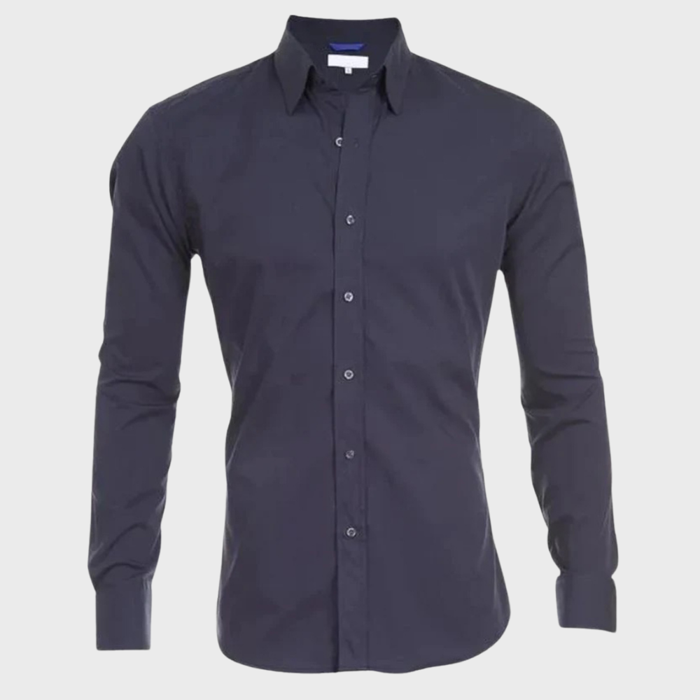 Men wrinkle free dress shirt collared button up in multiple colours