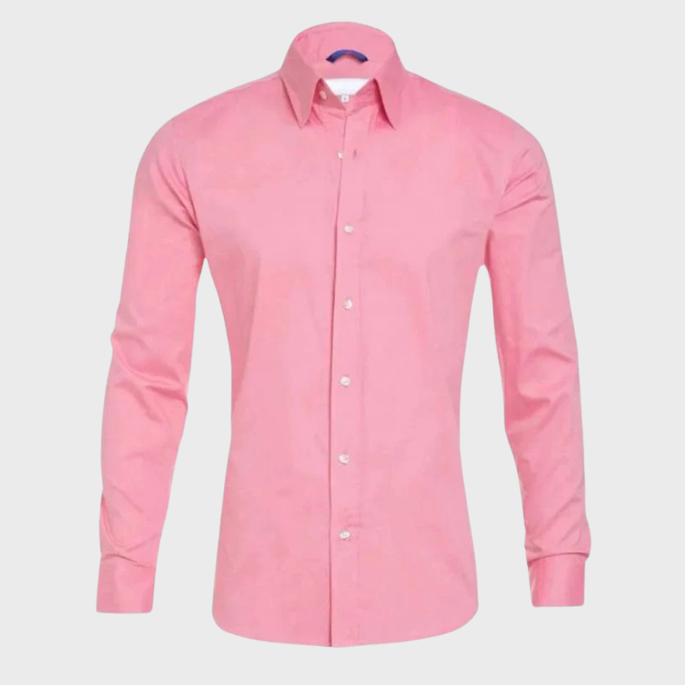 Men wrinkle free dress shirt collared button up in multiple colours