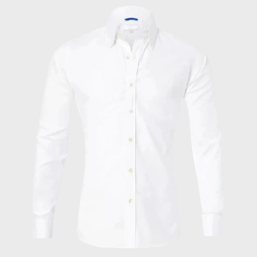 Men wrinkle free dress shirt collared button up in multiple colours