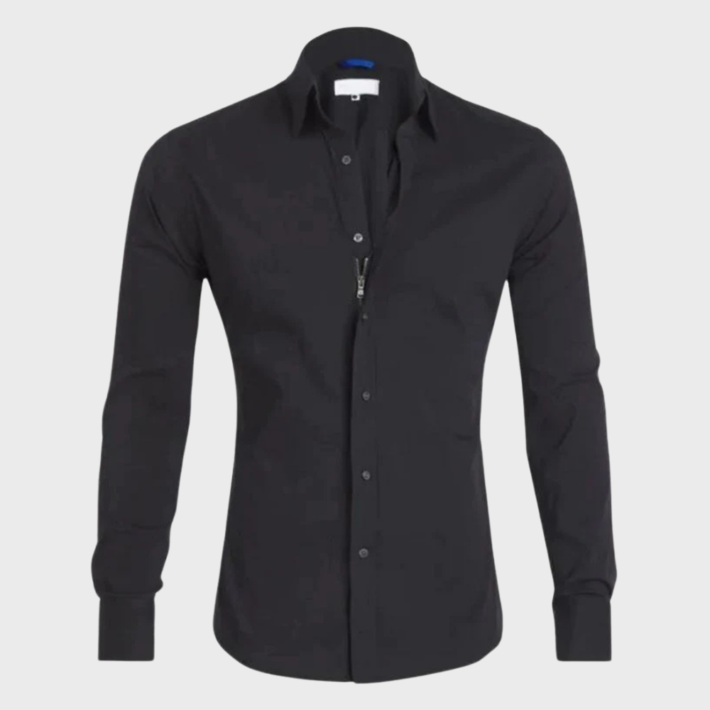 Men wrinkle free dress shirt collared button up in multiple colours