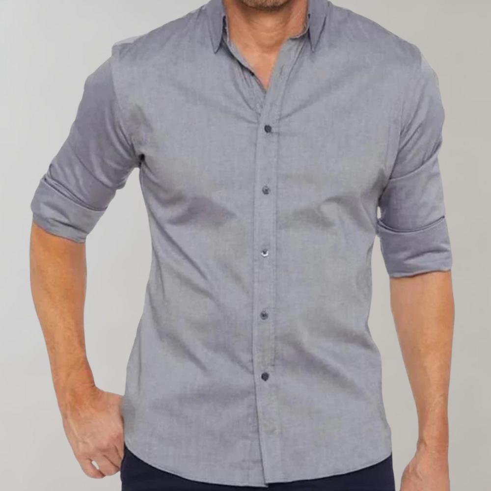 Men wrinkle free dress shirt collared button up in multiple colours