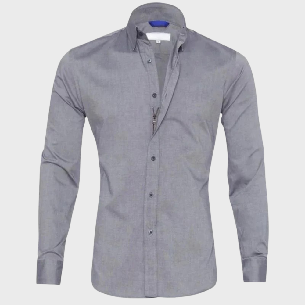 Men wrinkle free dress shirt collared button up in multiple colours