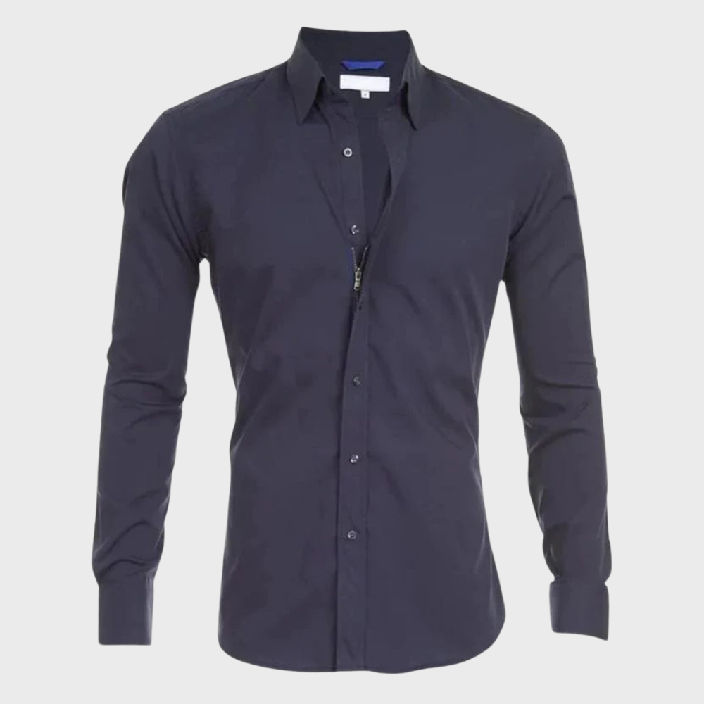 Men wrinkle free dress shirt collared button up in multiple colours
