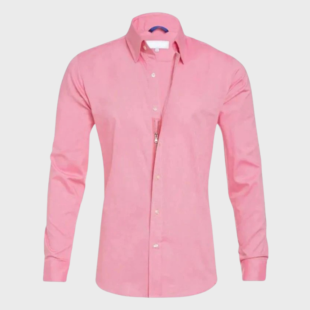 Men wrinkle free dress shirt collared button up in multiple colours
