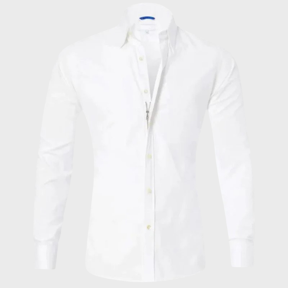 Men wrinkle free dress shirt collared button up in multiple colours
