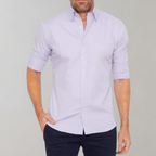 Men wrinkle free dress shirt collared button up in multiple colours