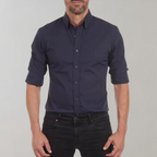 Men wrinkle free dress shirt collared button up in multiple colours