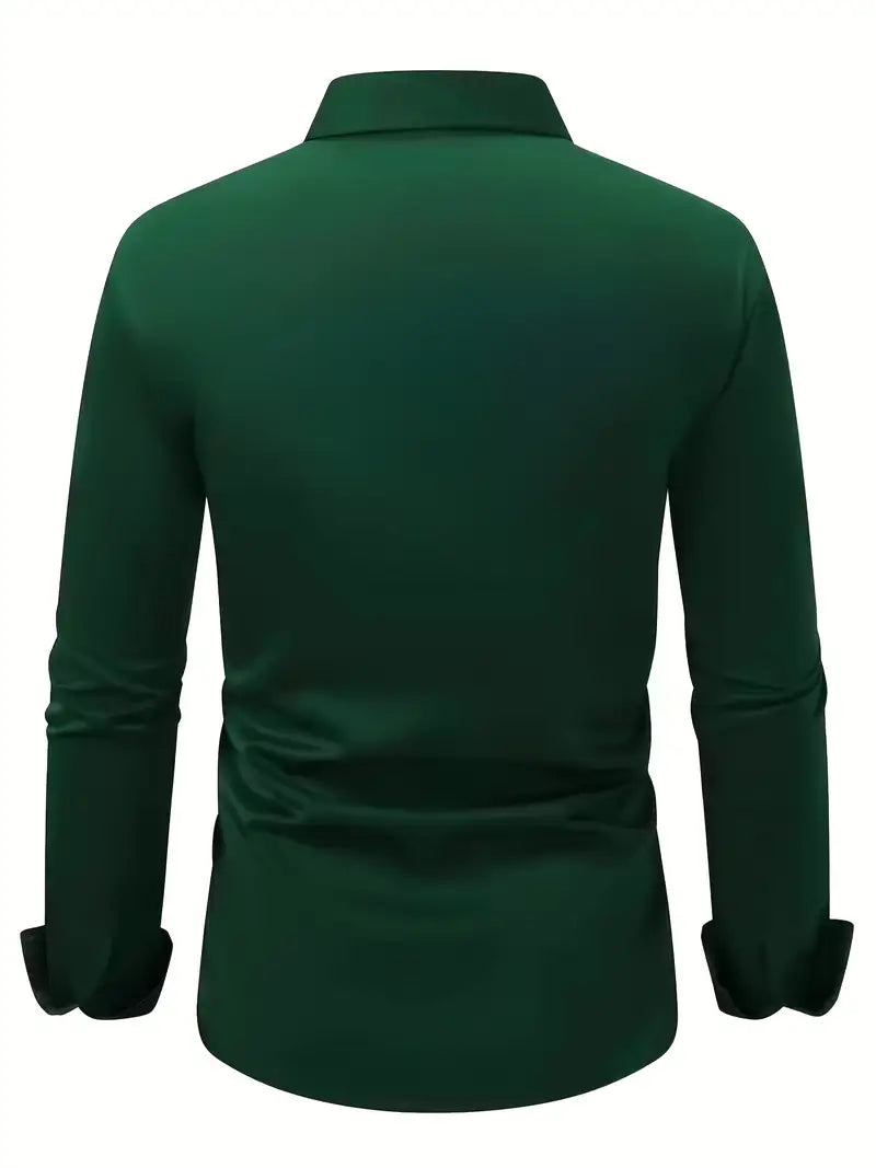 Men's wrinkle-free slim fit button-up dress shirt in multiple colors