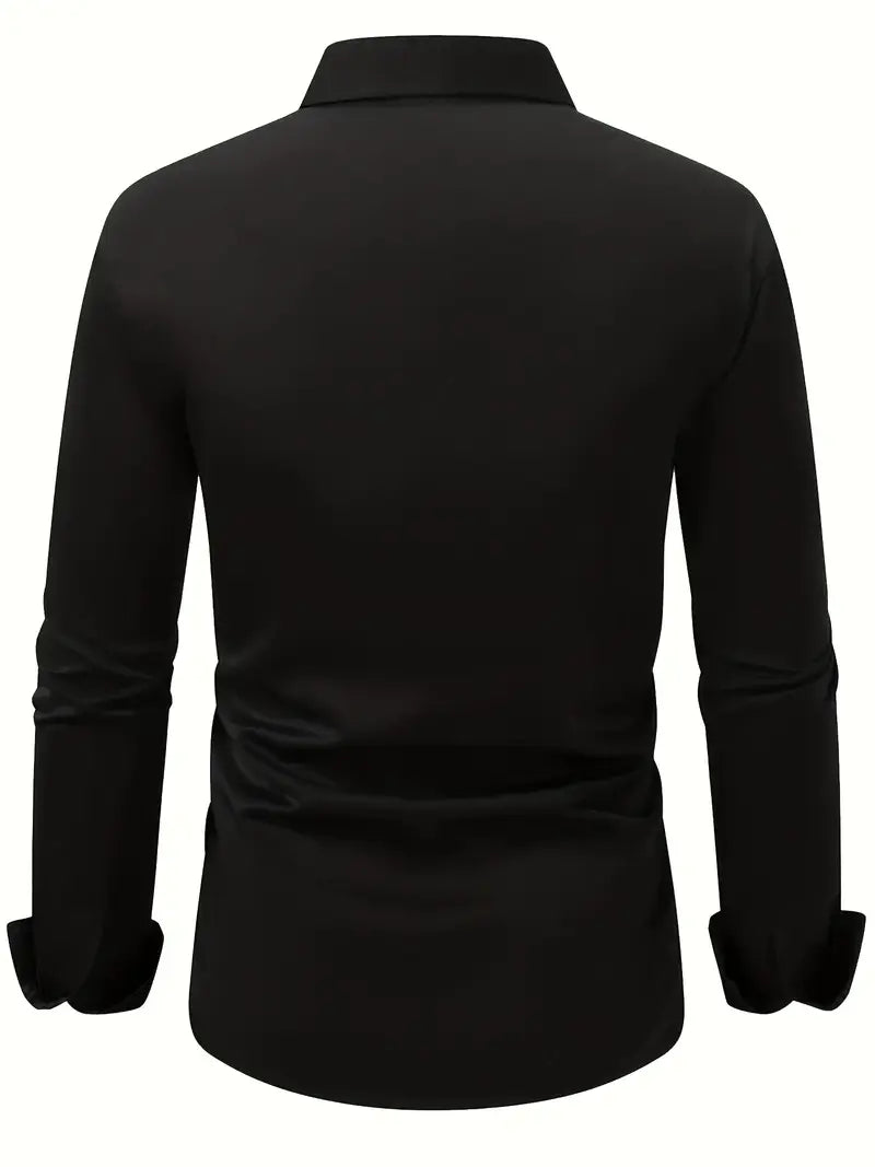 Men's wrinkle-free slim fit button-up dress shirt in multiple colors