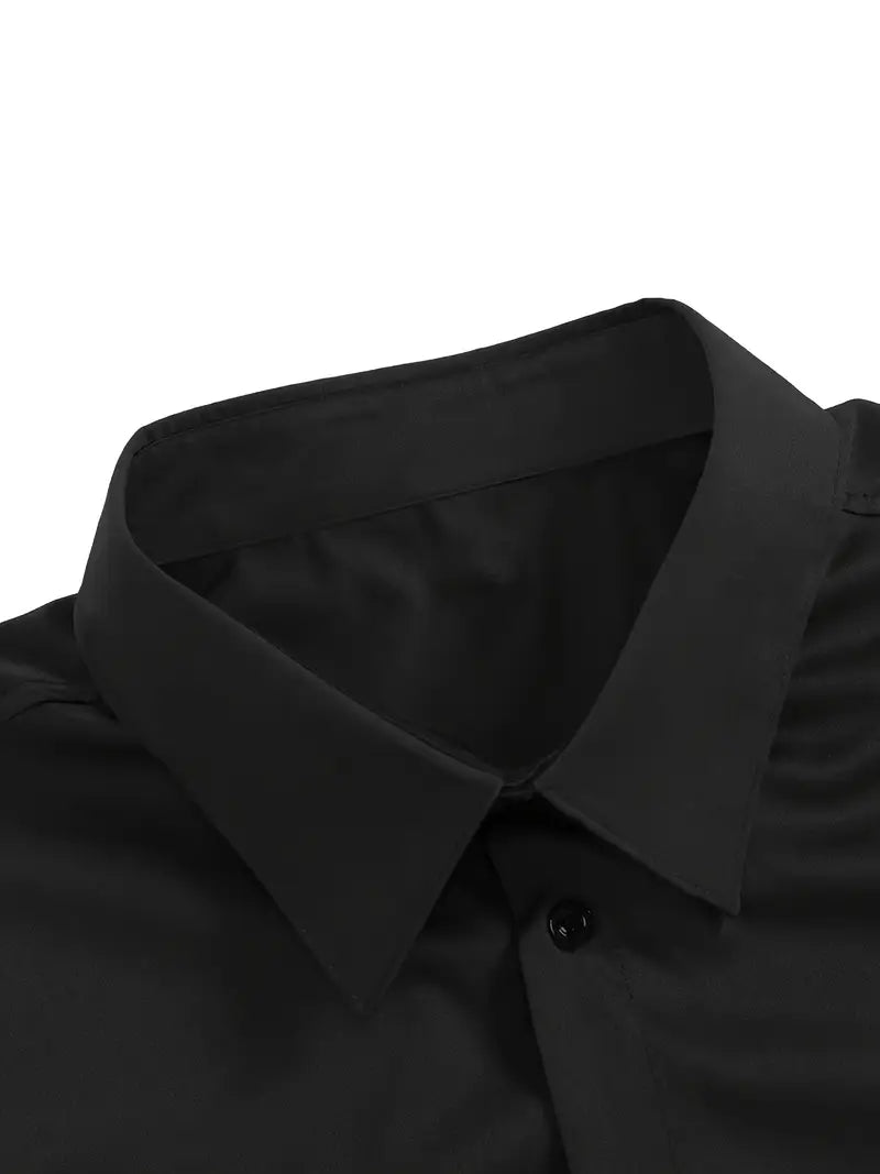 Men's wrinkle-free slim fit button-up dress shirt in multiple colors