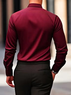 Men's wrinkle-free slim fit button-up dress shirt in multiple colors