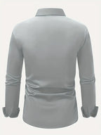 Men's wrinkle-free slim fit button-up dress shirt in multiple colors