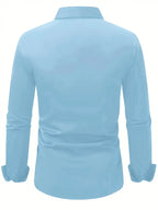 Men's wrinkle-free slim fit button-up dress shirt in multiple colors
