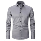 Men non iron long sleeve dress shirt button up in multiple colors