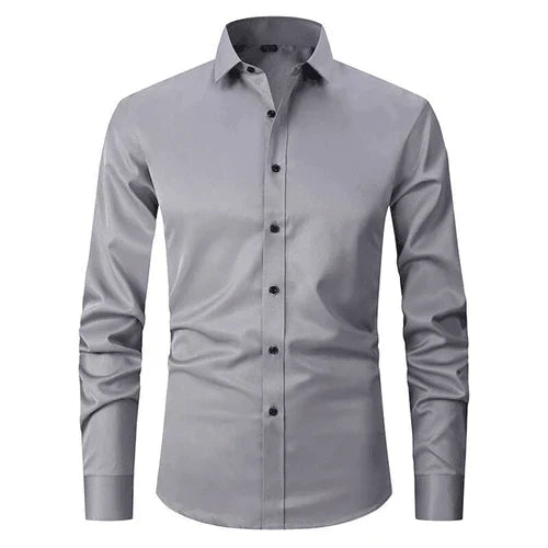 Men non iron long sleeve dress shirt button up in multiple colors