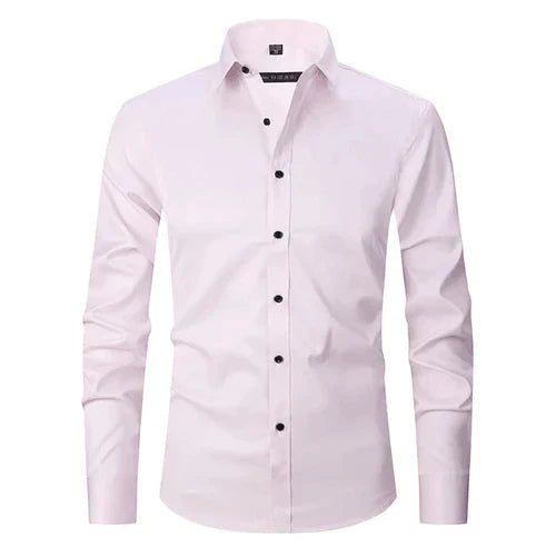 Men non iron long sleeve dress shirt button up in multiple colors