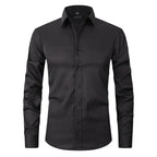 Men non iron long sleeve dress shirt button up in multiple colors