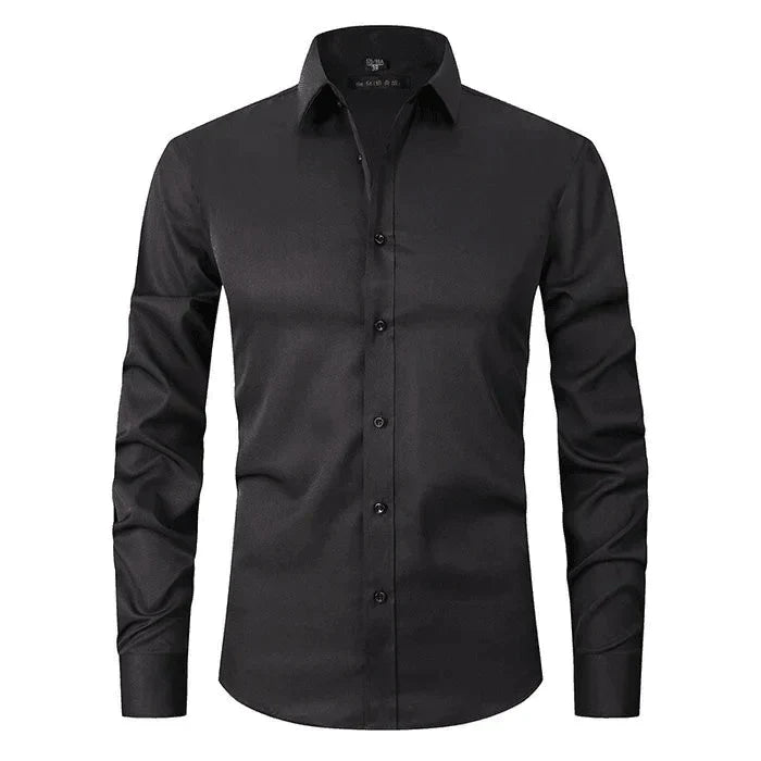 Men non iron long sleeve dress shirt button up in multiple colors