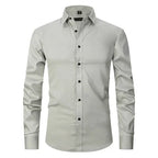 Men non iron long sleeve dress shirt button up in multiple colors