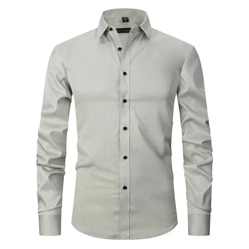 Men non iron long sleeve dress shirt button up in multiple colors
