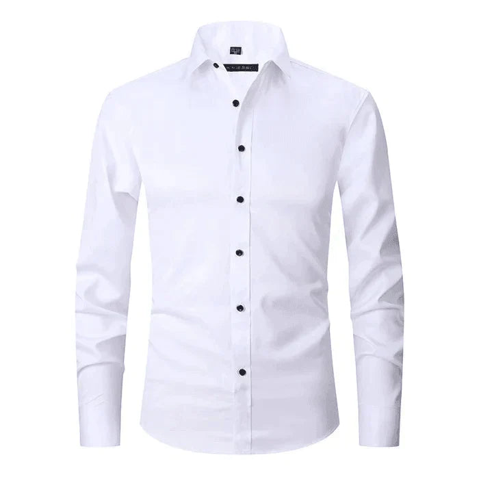 Men non iron long sleeve dress shirt button up in multiple colors
