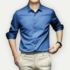 Men wrinkle free button down dress shirt long sleeve classic collar