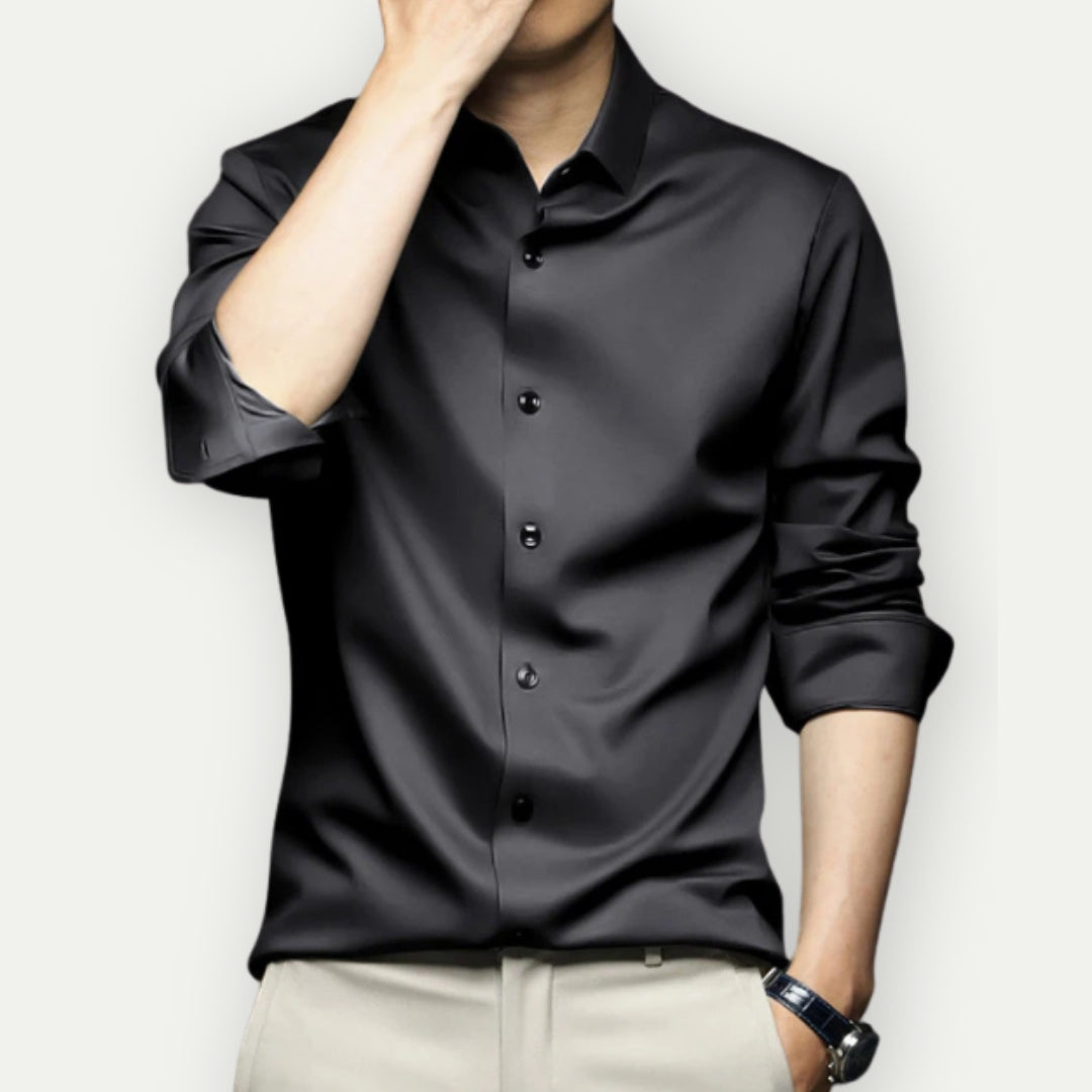 Men wrinkle free button down dress shirt long sleeve classic collar