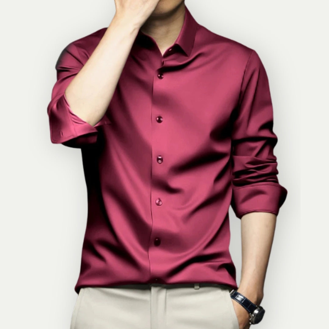 Men wrinkle free button down dress shirt long sleeve classic collar