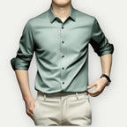 Men wrinkle free button down dress shirt long sleeve classic collar