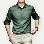 Men wrinkle free button down dress shirt long sleeve classic collar