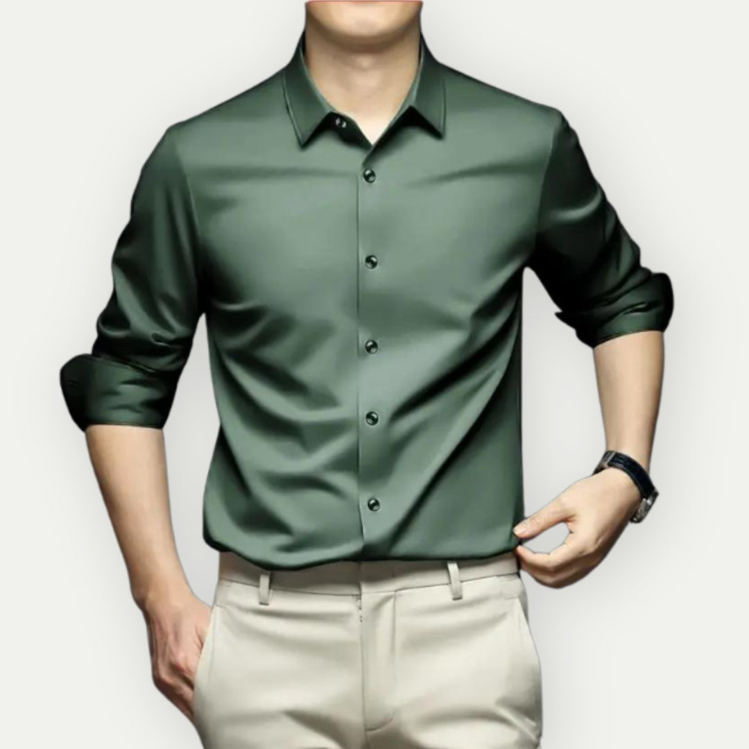 Men wrinkle free button down dress shirt long sleeve classic collar