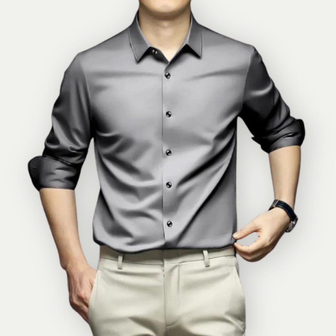 Men wrinkle free button down dress shirt long sleeve classic collar