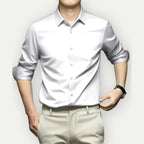 Men wrinkle free button down dress shirt long sleeve classic collar