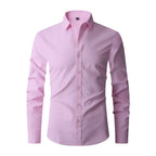 Men wrinkle free slim fit button up shirt in multiple colors