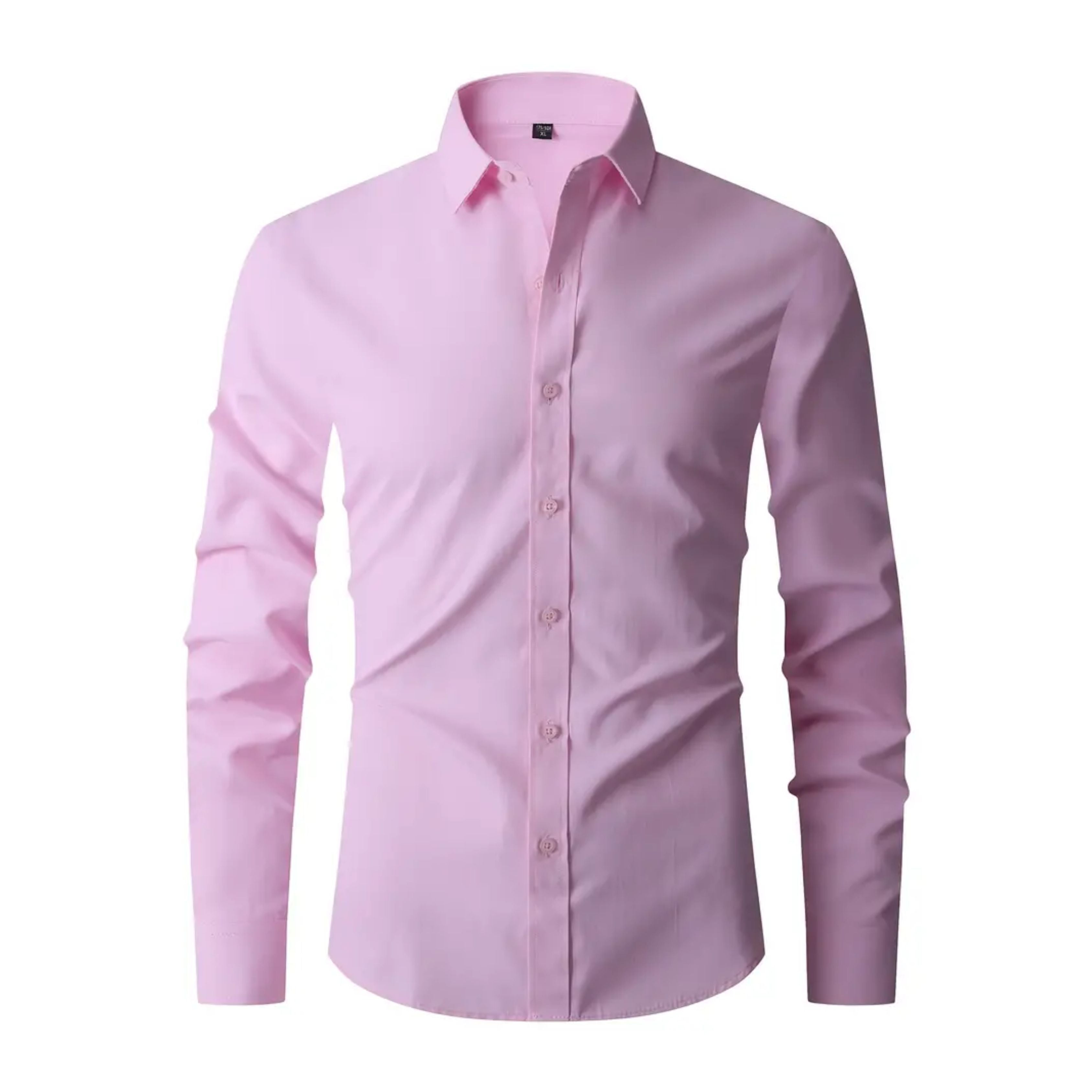 Men wrinkle free slim fit button up shirt in multiple colors